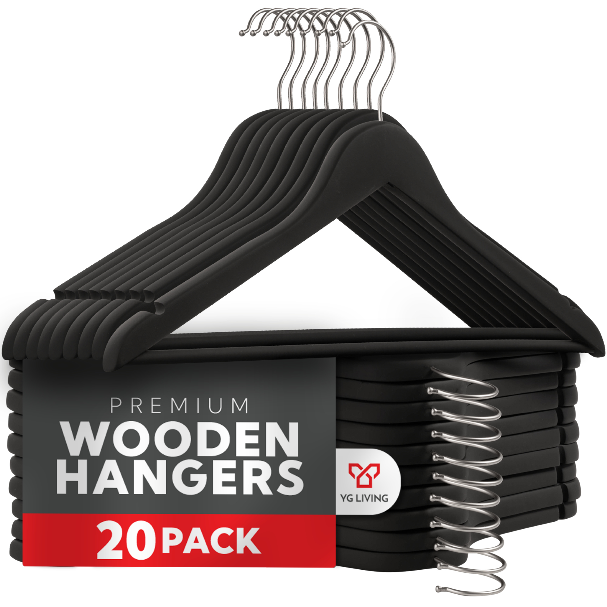 Premium Wooden Hangers - 20 Pack